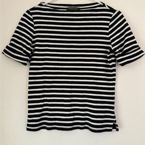 Lauren Ralph Lauren Black and White Striped Tee